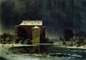 Haunted House in the Snow, 1848 (nafta)polis autorstwa George Emil Libert