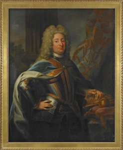Portret Fryderyka I (Fryderyka I) (1676-1751) Króla Szwecji i księcia Finlandii - Obraz Georg Engelhard Schroeder (1684-1750), olej na płótnie (143x114,5 cm)