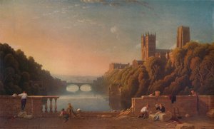 „Katedra w Durham z mostu Prebends”, ok. 1832 r. autorstwa George Fennell Robson