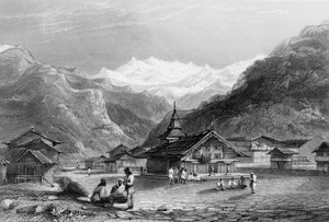 "Kursalee, - Wioska w Himalajach, Indie", 1838.