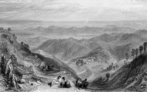 „Mussooree i Dhoon, z Landour”, 1838. autorstwa George Francis White