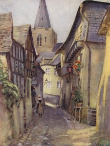 Stara ulica w St Goar autorstwa George Franck Nicholls