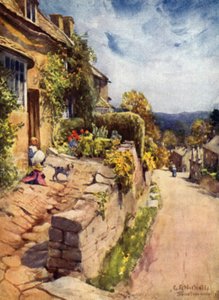 Bourton na wzgórzu autorstwa George Franck Nicholls