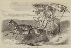 Wózek pocztowy w północnych Indiach, oficer w drodze do armii Delhi autorstwa George Francklin Atkinson
