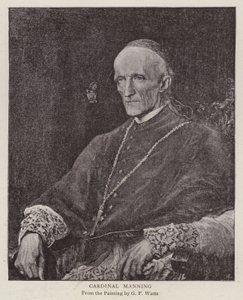 Henry Edward Manning, angielski katolicki kardynał i arcybiskup Westminsteru (lito) autorstwa George Frederick (after) Watts