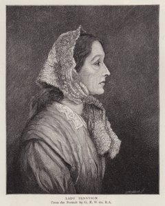 Portret Emily Tennyson, Lady Tennyson, żony Alfreda, Laureata Angielskiego Poety, Lorda Tennysona (lito) autorstwa George Frederick (after) Watts