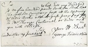 List napisany przez Handla, czerwiec 1716