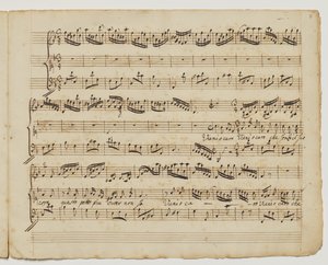 Chodź kochany kto bez jego rdzenia, f.7r z "Dodatkowych [sic!] piosenek dla Rinalda", c.1717