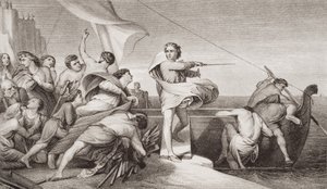 Król Alfred podżegający Anglosasów do odparcia inwazji Duńczyków w 876 r., z „Ilustracji historii angielskiej i szkockiej” Tom I autorstwa George Frederick Watts