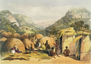Inanda Kraal, Natal, tablica 25 z The Kafirs Illustrated, 1849