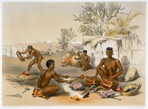 Kowale Zulu przy pracy, 1849 autorstwa George French Angas