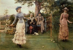 GG Kilburne, gra w tenisa / obraz, 1882