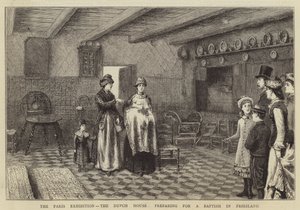 Wystawa Paryska, Dom Holenderski, przygotowania do chrztu we Fryzji autorstwa George Goodwin Kilburne