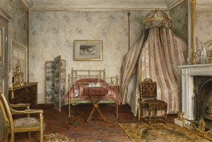 Widok sypialni, w której zmarł Napoleon III, Camden Place, Chislehurst, Kent, 1873