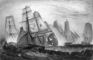 Nieustraszone zachowanie kapitana Charlesa Napiera, 15 kwietnia 1809 c1857. autorstwa George Greatbatch