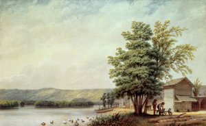 Cirro Cumulus - Domy na plantacji tytoniu, Wirginia, ok. 1830-40 (akwarela na papierze)