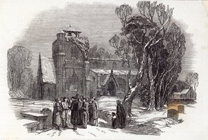 Świąteczny poranek: Idąc do kościoła, grawerowane przez W.J. Lintona, z „The Illustrated London News”, 26 grudnia 1846