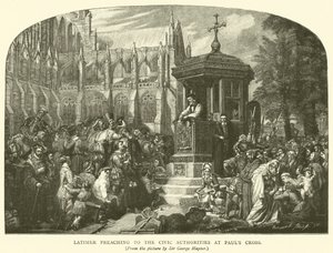 Głoszenie Latimera do władz miejskich przy Pauls Cross autorstwa George Hayter
