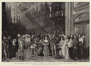 Chrzest H R H Księcia Walii w kaplicy św. Jerzego, zamek Windsor, 25 stycznia 1842 r. autorstwa George Hayter