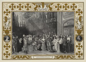 Chrzest księcia Walii w kaplicy św. Jerzego, zamek Windsor, 25 stycznia 1842 r. autorstwa George Hayter