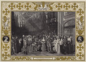 Chrzest księcia Walii w kaplicy św. Jerzego, zamek Windsor, 25 stycznia 1842 r. autorstwa George Hayter