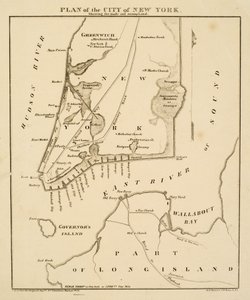 Plan miasta Nowy Jork przedstawiający wykonane [sic] i bagna, 1856 (czarny tusz na papierze)