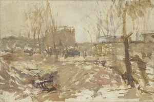 Plac budowy przy De Clercqstraat autorstwa George Hendrik Breitner