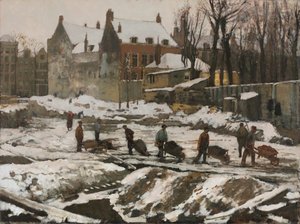 Plac budowy w Amsterdamie, ok. godz. 1902. autorstwa George Hendrik Breitner