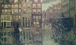 Róg Leidsche Square, Amsterdam (olej naftowy) autorstwa George Hendrik Breitner