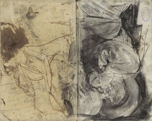 Pijący mężczyzna w XVII-wiecznej odzieży i siedzący mężczyzna autorstwa George Hendrik Breitner