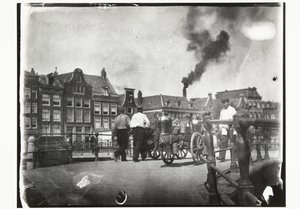 Widok na Prinsengracht na moście nad Leidsegracht w Amsterdamie autorstwa George Hendrik Breitner
