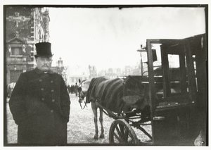 Konie z bryczką na Leidseplein w Amsterdamie autorstwa George Hendrik Breitner
