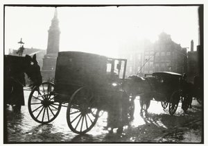 Wagony na placu Dam w Amsterdamie autorstwa George Hendrik Breitner