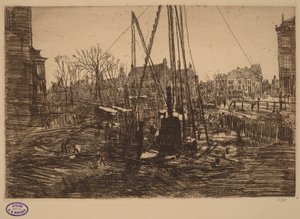 Scena w holenderskim mieście z kafarem na pierwszym planie autorstwa George Hendrik Breitner