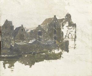 Magazyny na Teertuinen na Prinseneiland, Amsterdam autorstwa George Hendrik Breitner