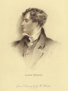 Portret Lorda Byrona (rycina) autorstwa George Henry (after) Harlow