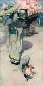Promenada, Tokio, ok. 1894 r. autorstwa George Henry