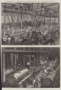 Manufaktura Lokomotyw Stephensona w Newcastle-on-Tyne autorstwa George Henry Andrews