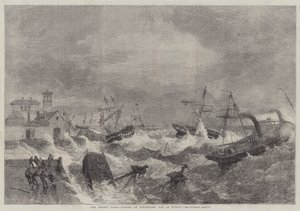 Ostatnia wichura, wraki w Kingstown, Zatoka Dublińska autorstwa George Henry Andrews