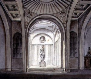 Wnętrze Galerii Rzeźby (akwarela z ołówkiem na papierze) autorstwa George Henry Bailey