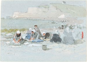 Praczki na plaży w Etretat autorstwa George Henry Boughton