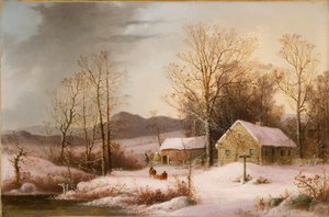 Zagroda zimą 1860 (olej na płótnie) autorstwa George Henry Durrie