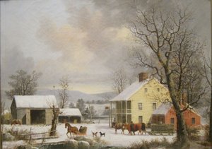 Zima na wsi (1857) autorstwa George Henry Durrie