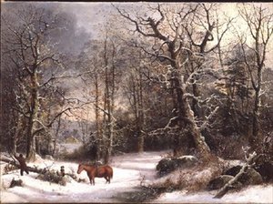 Leśnik w zimie autorstwa George Henry Durrie