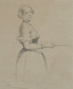 Portret młodej kobiety, 1856 (grafit na jasnobrązowym papierze)