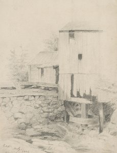 Stary Młyn, 1846 (grafit na papierze płowotkanym)
