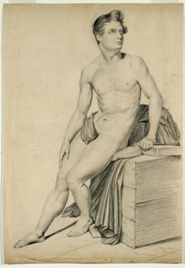 Bez tytułu - Akt męski skopiowany z litografii, 1842 (grafit na papierze bukatowym)