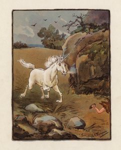 Jednorożec (kolorowa litografia)