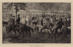 Rotten Row w sezonie (grawerowanie) autorstwa George Housman (after) Thomas