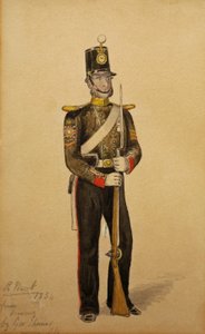 Kolorowy sierżant Królewskiej Artylerii Morskiej, 1854 (wc na papierze)